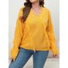 Damen Strickpullover Übergröße Damen Herbst und Winter neu V-Ausschnitt Schnurrhaare Quasten Stickerei Pullover