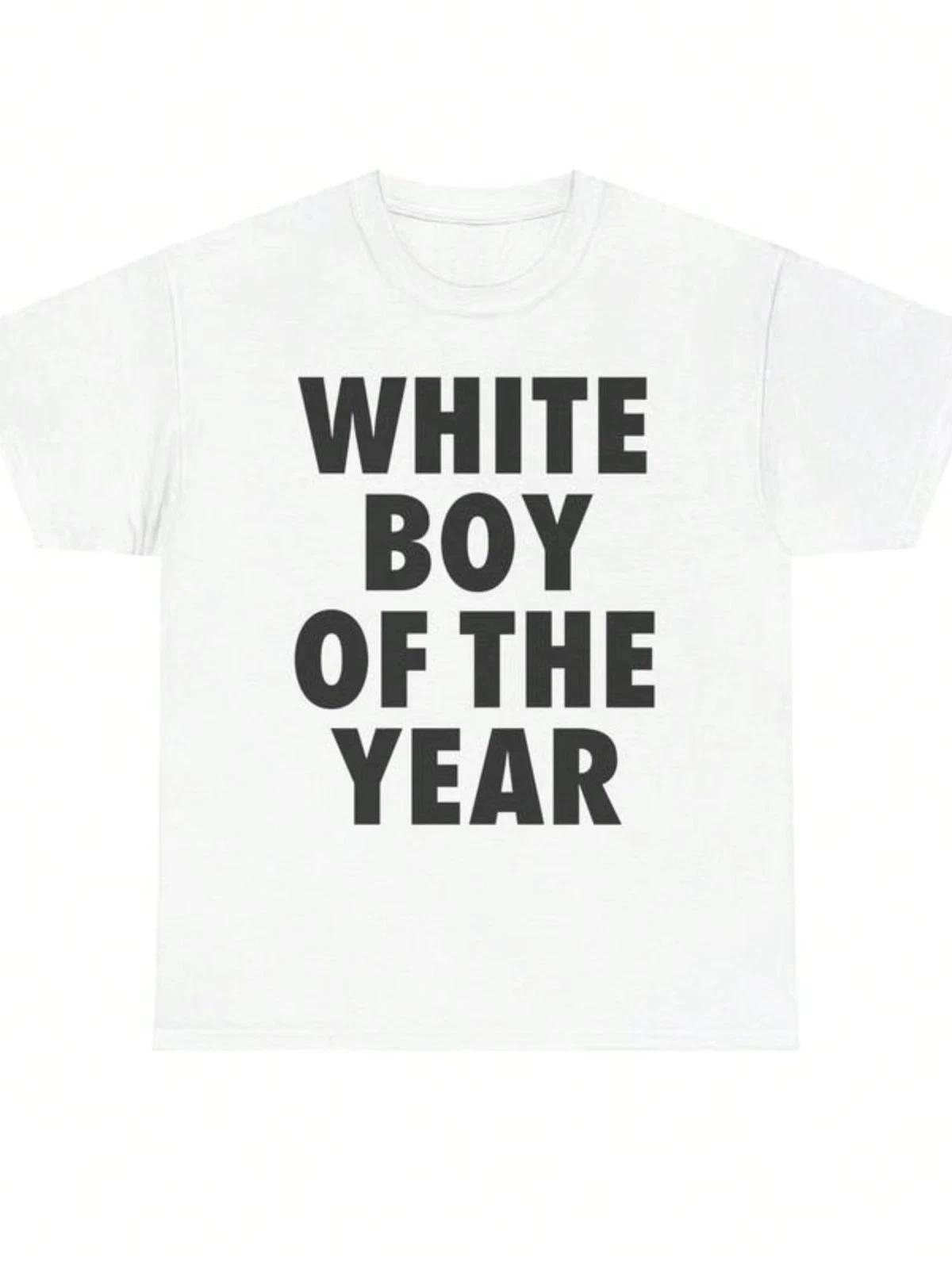 White Boy Of The Year Cotton Funny Meme T Shirt Viral Graphic Unisex [S-3XL] 2XL