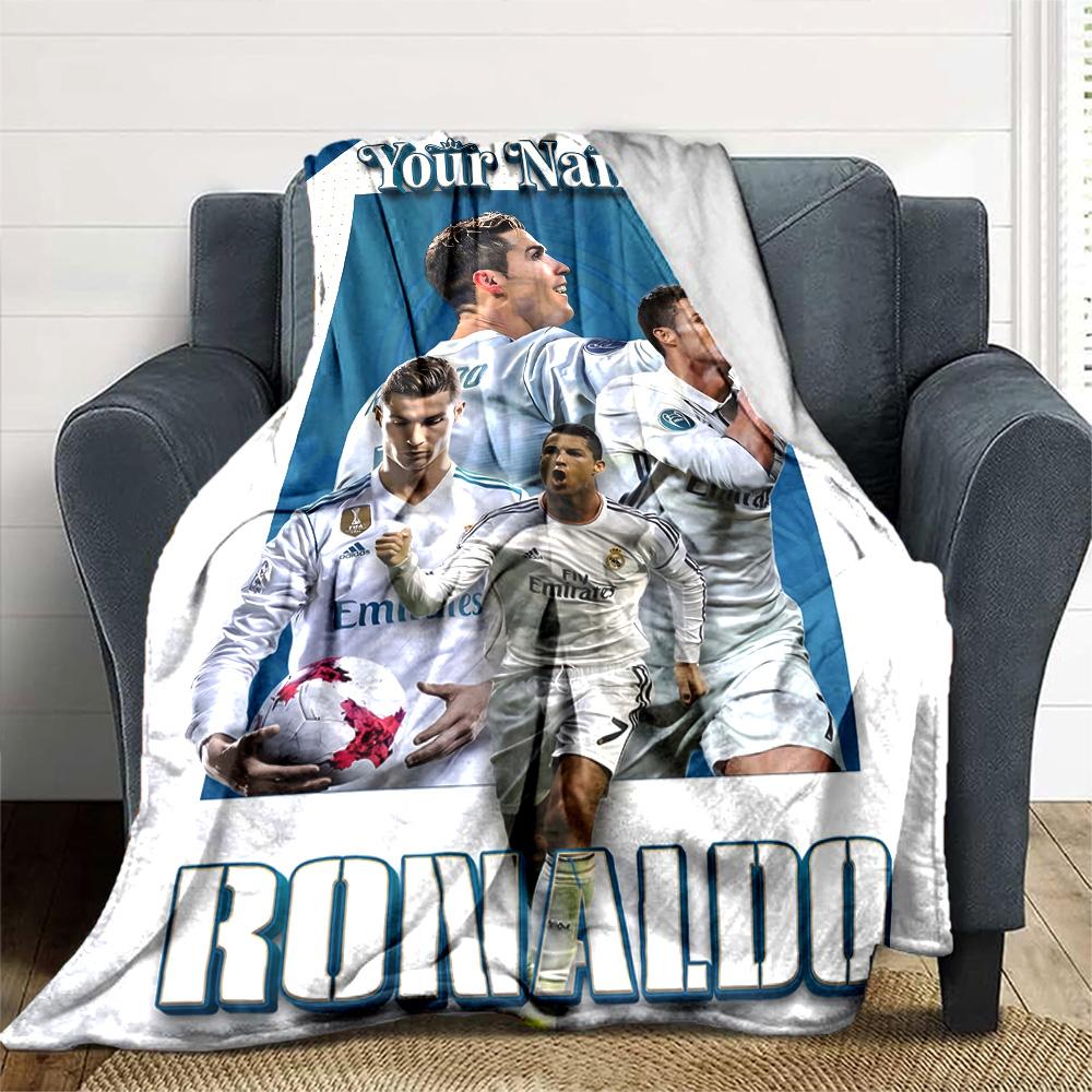 1pc Number 7 Soccer Blanket with Custom Name, Gift, for Men and Women, Soft Blanket, Good for Sofa Bed Couch Travel, Lightweight Flannel Blanket