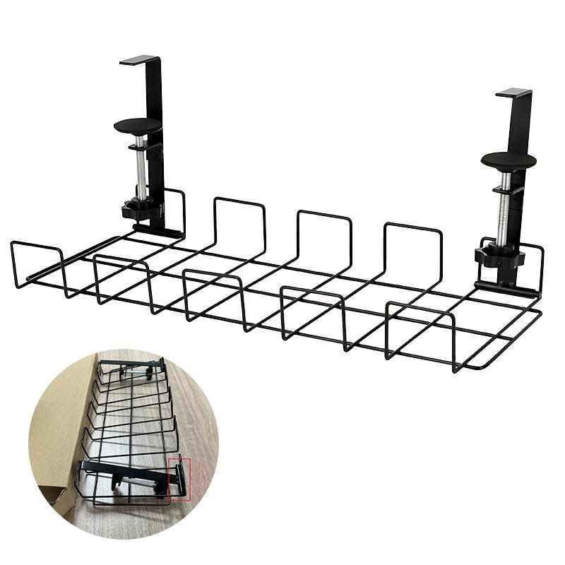 Undertable Storage Rack Metal Cable Tray Computer Desk Wire Organizer Without Perforated Kitchen Artifact Storage Accessories