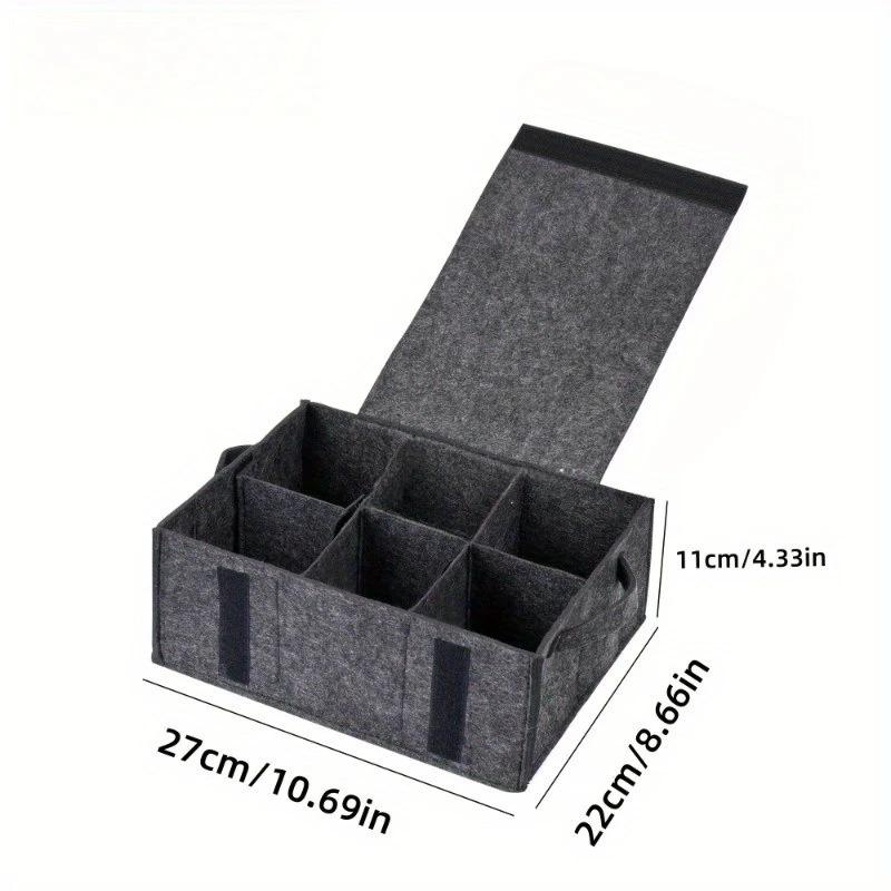 1PC felt plate storage bag, picnic camping tableware layered portable storage box, thickened storage box