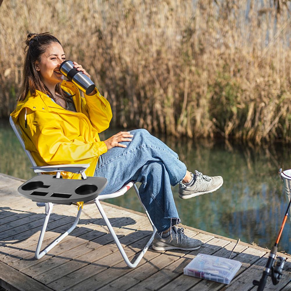 

Folding Relaxing Chair Drink Holder Universal Folding Camping Chair Clip Side Table with Mobile Device Slot for Fishing Beach China Mainland