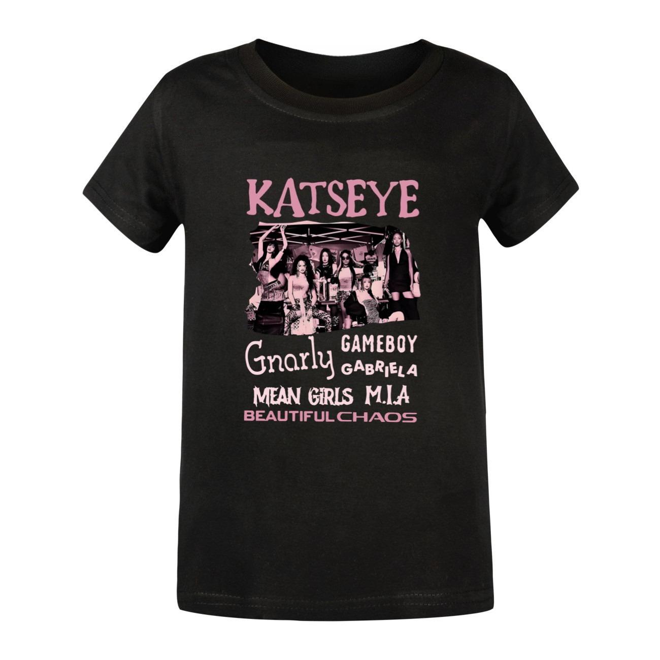 2026 summer new Hunting Witch Girls ShortSleeved KPOP Shadow Assassin KATSEYE Adult Fashion Trendy Cool Roundneck Tshirt S