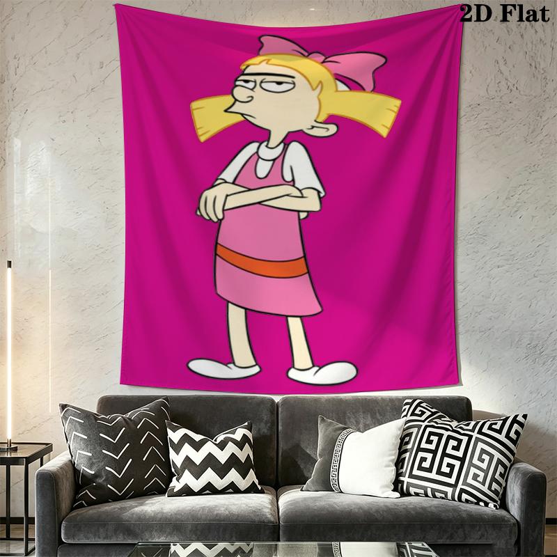 Hey Arnold Wall Tapestry Aesthetic Wall Hanging Printed Fabric Blanket Decorative Tapestries for Bedroom Living Room Home Decor
