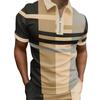 Stylish geometric pattern short-sleeve zip polo, ideal for casual daily wear.