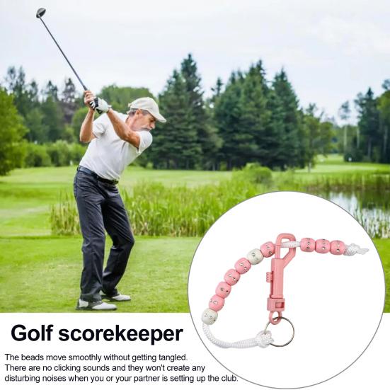Golf Beads Score Counter with Clip Golf Stroke Score Count Keeper Putting Score Counter for Referee Caddy Golfer Golf Accessories