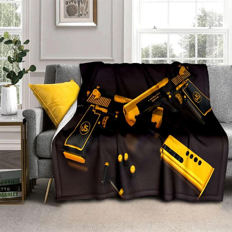 3D Gun Knife USP,AK,M4,AWP,Rifle Pistol Cartridge Blanket,Soft Throw Blanket for Home Bedroom Bed Sofa Picnic Cover Blanket Kids