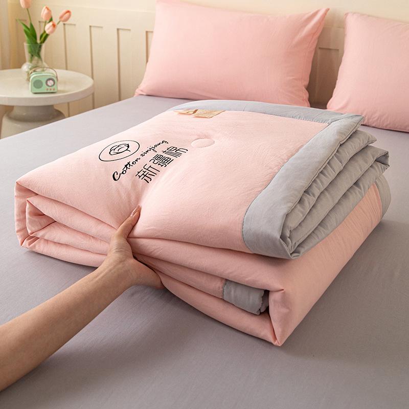 Xinjiang Cotton Summer Quilt: Machine Washable Lightweight AC Blanket for Spring & Autumn