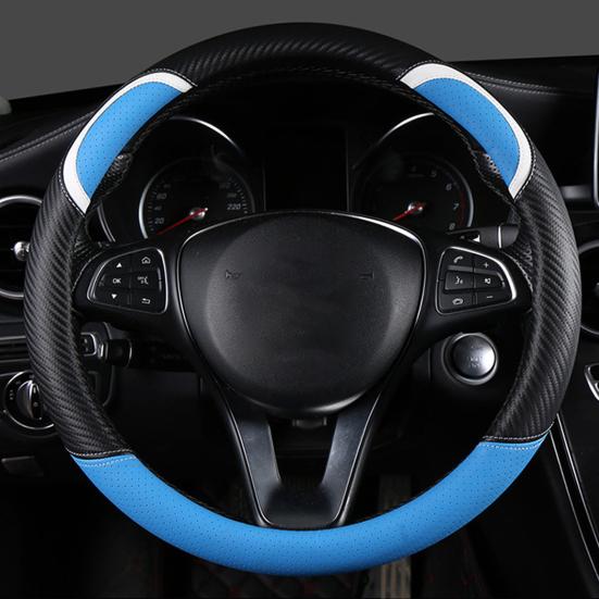 

Steering Wheel Cover Sweat-proof Breathable Universal Carbon Fiber Anti-skid Car Steering Cover for