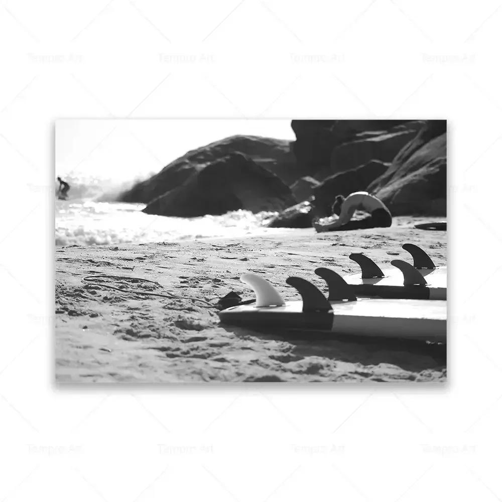 Black White Poster Ocean Sea Wave Nature Landscape Aesthetic Canvas Painting Posters and Prints For Living Room Decoration