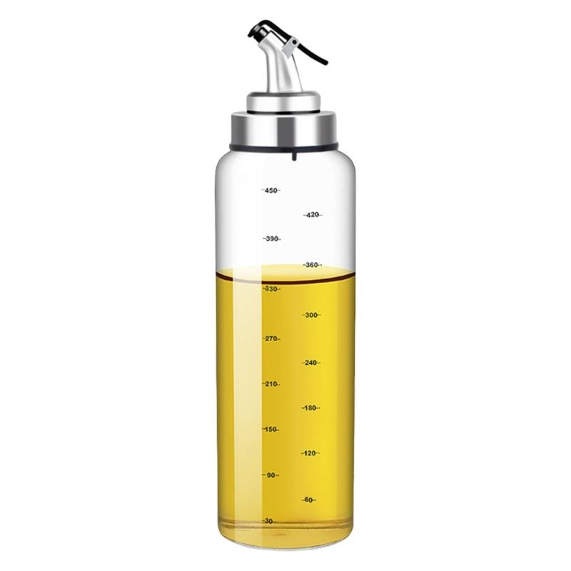 Clear Glass Spill Proof Condiment Bottle With Tight Lid Kitchen Liquid Dispenser Large Capacity Oil Vinegar Container