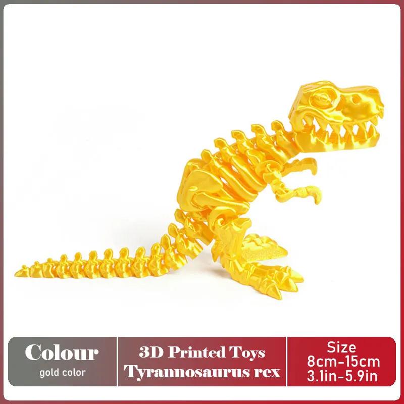 Tirannosauro Rex Stampato 3D Modello di Dinosauro Realistico Articolato Completamente Mobile Regalo di Compleanno Animali Realistici Decorazione da Scrivania