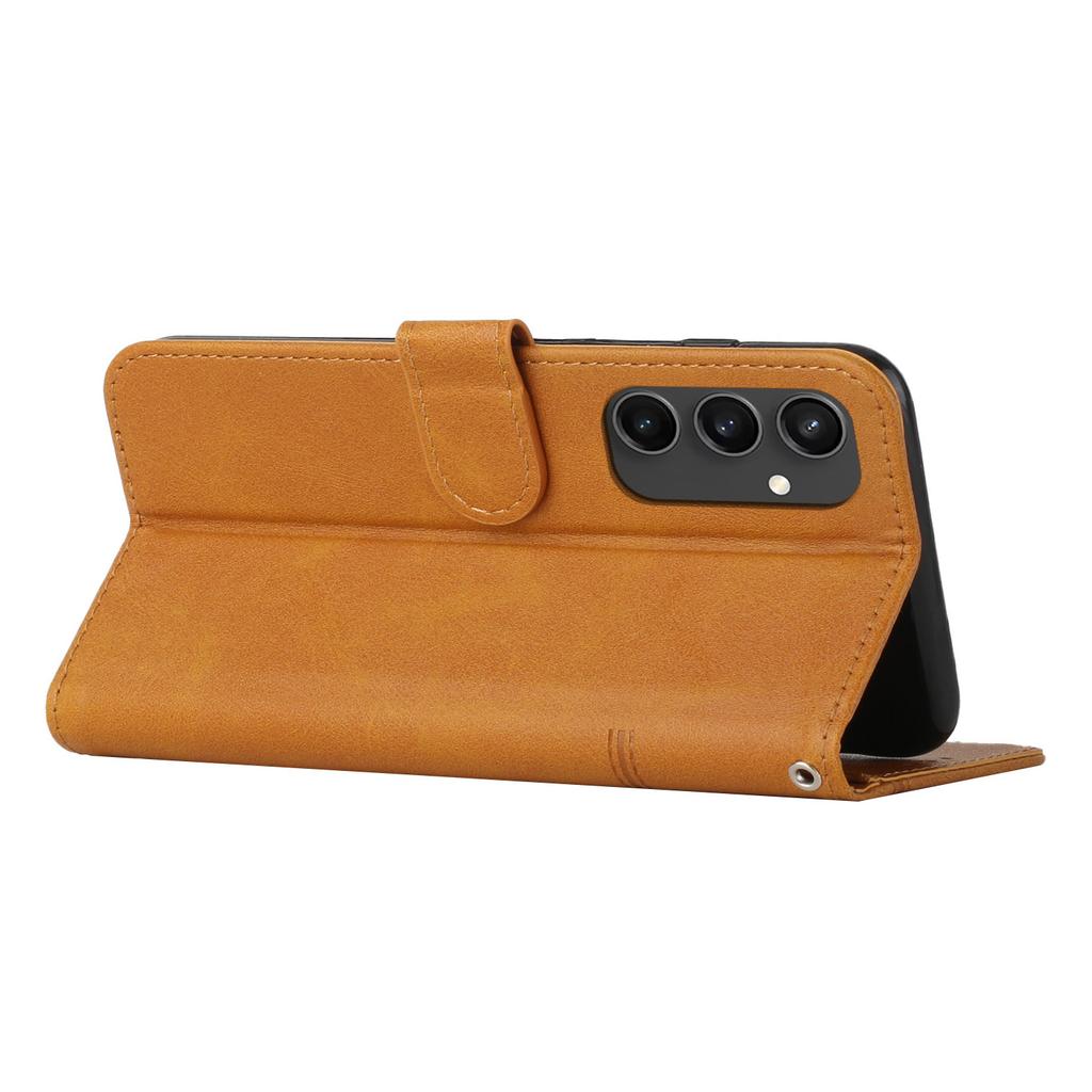 For Samsung Galaxy S24 FE Case Leather Phone Cover Stand Card Holder Slots Wrist Strap