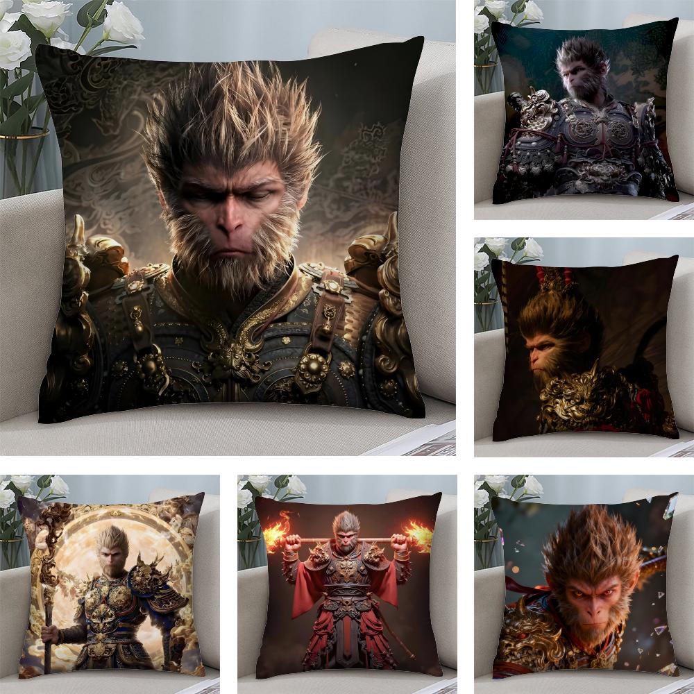 BBlack MythH Game Cushion Cover Plush Fabric Soft DoubleSided Printed Sofa Warm Winter Home Child Gift Pillow Case