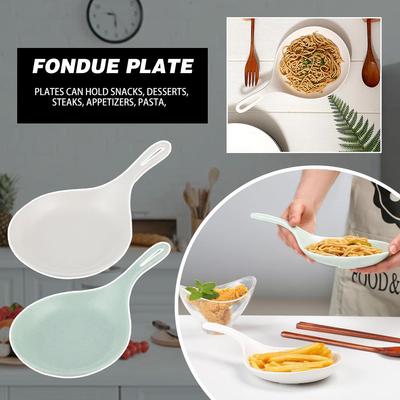 Plat à main coréen Mode Blanc Avec Poignée Grand Plateau pour Frites Poulet Fruits Frit Nouveau Cuillère Snack Assiette à Gâteau Dess