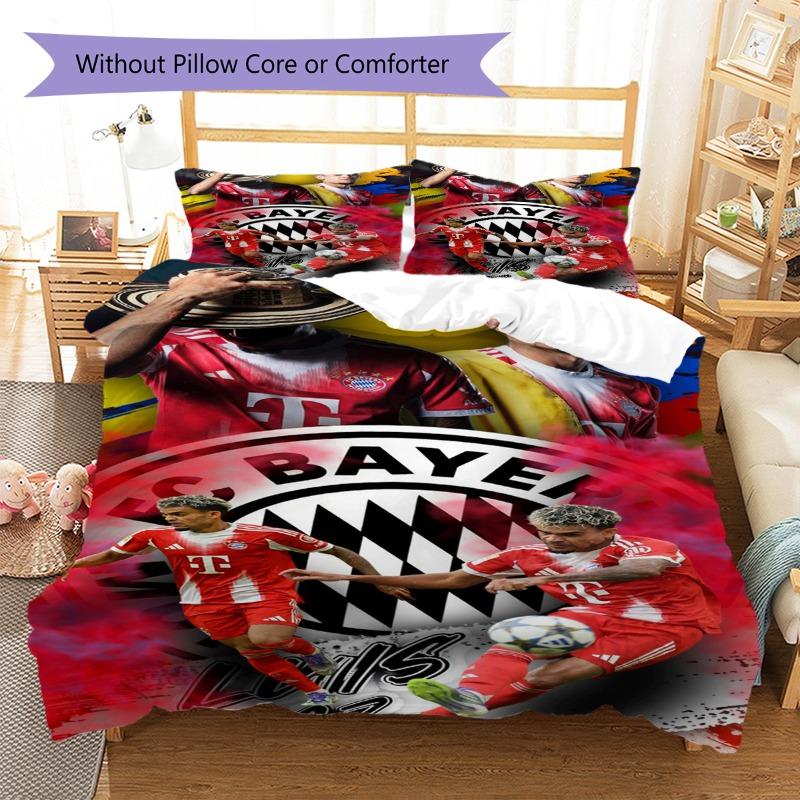 Luis Diaz Bayern Football Star Print 3 Pieces Duvet Cover Set Soccer Fan Bedding Set Bedroom Home Decor Without Pillow Core Comforter