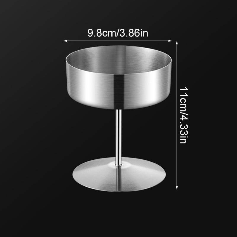 1Pc High Footed Easy To Clean Pudding Cafe Dessert Cup Hotel Stainless Steel Fruit Ice Cream Bowl