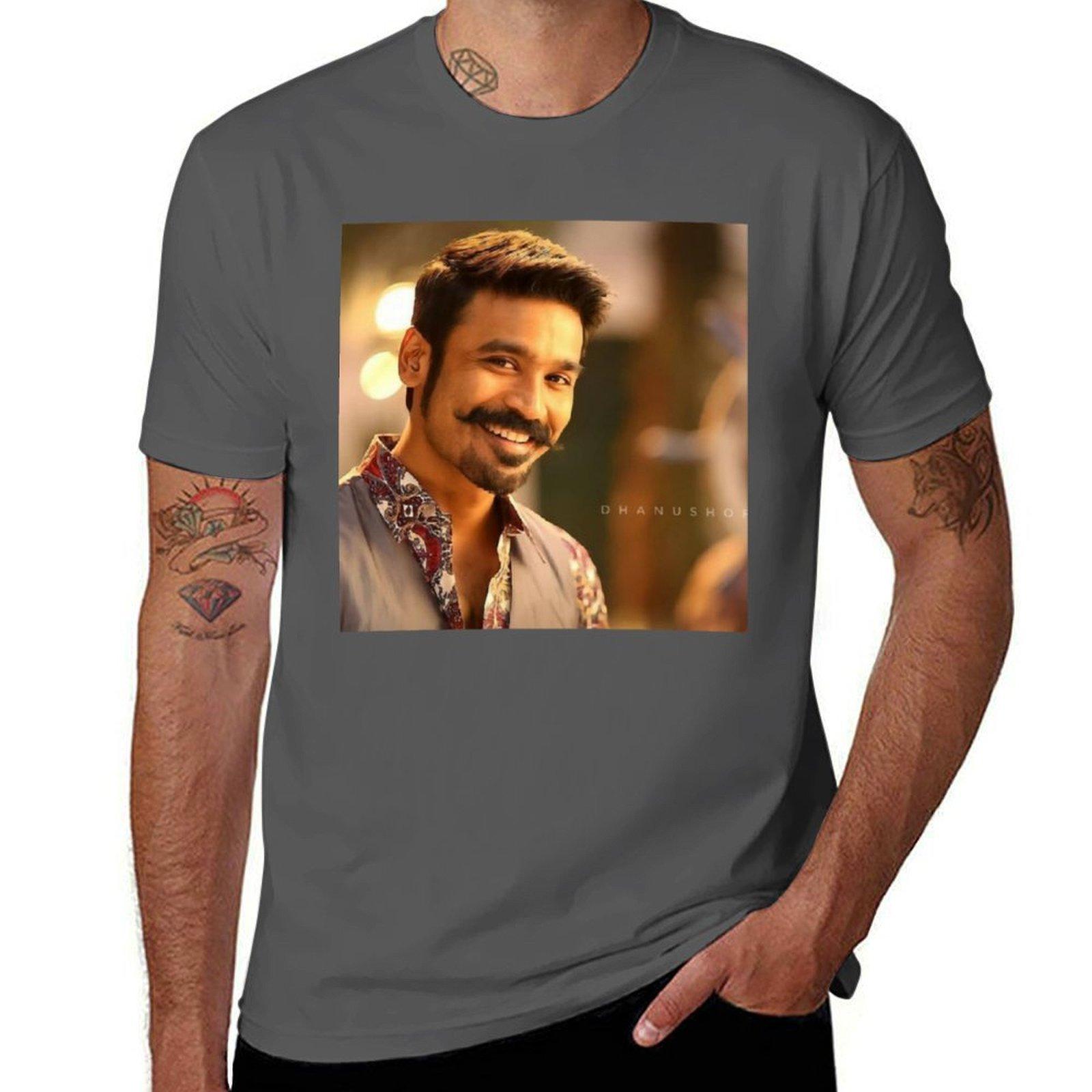 

Dhanush TShirt Casual Street Style Short Sleeve Tee 4XL