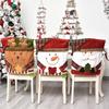Christmas Chair Cover Cute Cartoon Snowman Santa Claus Reindeer Christmas Party Chair Back Cover, Kitchen Dining Chair Cover Holiday Party Decoration