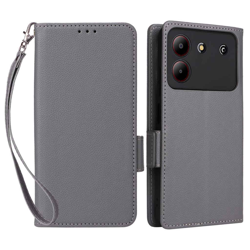 For ZTE Blade A54 Case Leather Wallet Phone Cover with Wrist Strap