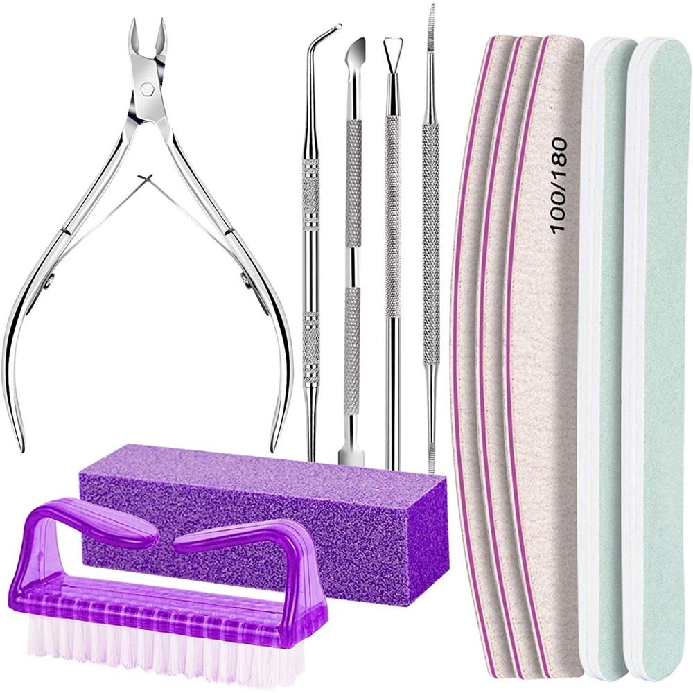 Nail File and Buffer Kit,3 Pcs Double Sided Nail File,Sponge Buffer Block with C