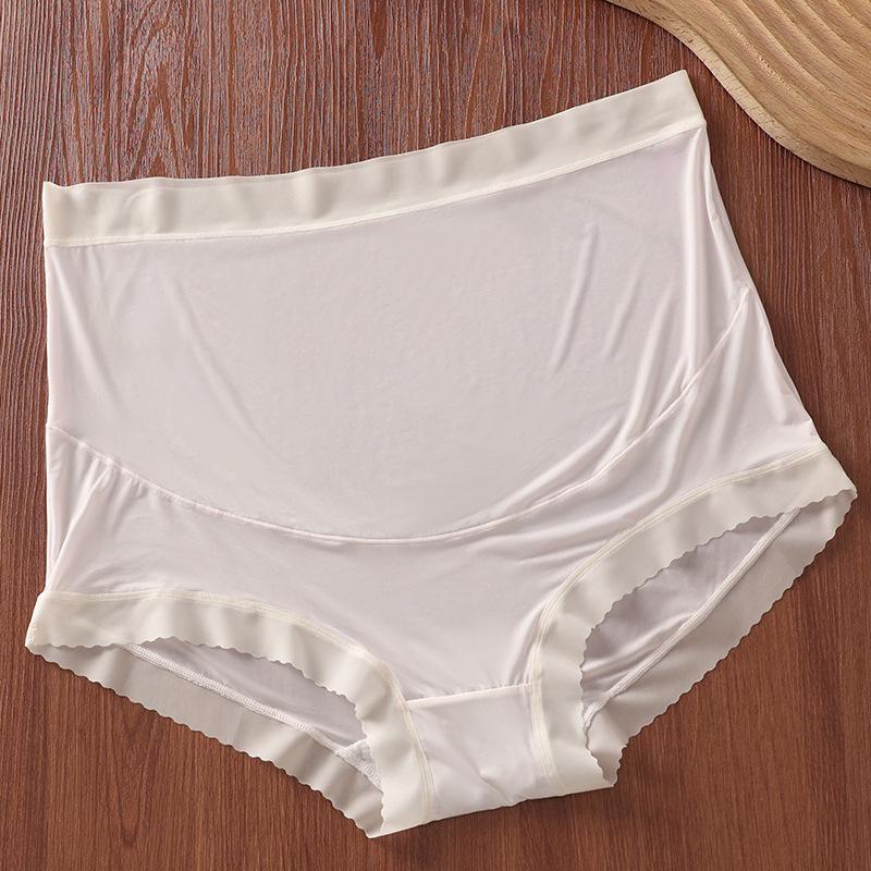 High Waist Seamless Maternity Underwear - Breathable, Supportive, Antibacterial Cotton Crotch, Large Size