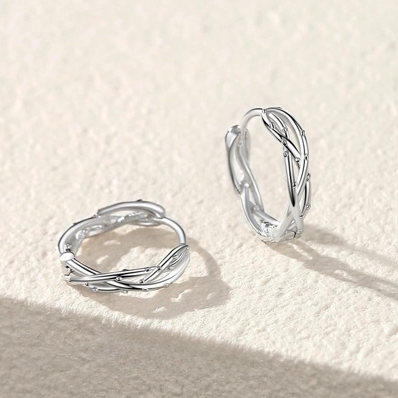 

S999 Чистое серебро ветвь шипа серьги клипса женские корейский стиль модные серьги Мори индивидуальность доступная роскошь серьги 99