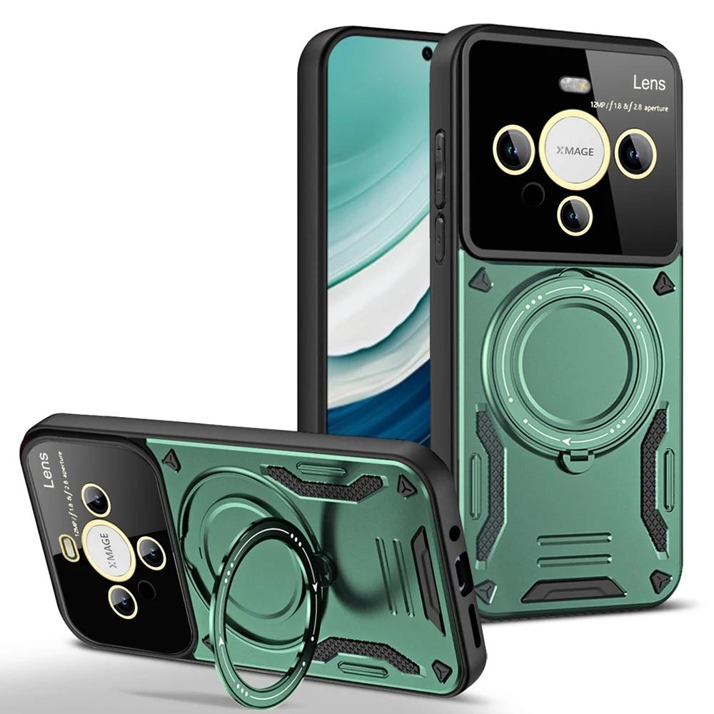 

Противоударный чехол KEYSION для Huawei Mate 60 Pro + P60 Pro Nova 10 SE, защитный чехол для камеры с кольцом и подставкой, чехол для телефона Honor 90 X8A X7A for Honor X7A зелёный