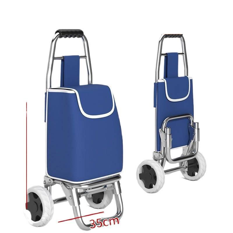 Folding Stair Climbing Shopping Cart: Portable Luggage Trailer & Small Hand Truck for Elderly and Grocery Use