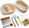 Natural Rattan Bread Proofing Baskets Set - Round & Oval Fermentation Tools
