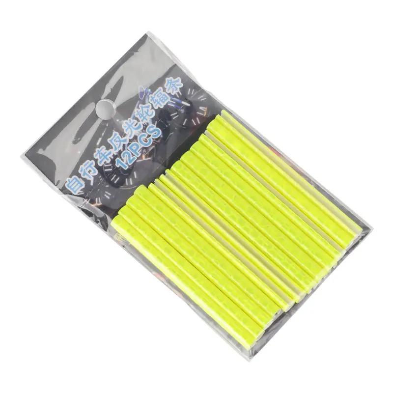 12PCS/Bag Bicycle Wheel Spokes Reflective Sticker Tube Strip Warning Light DIY 7.5cm MTB Cycling Reflector Reflective Safety Kit