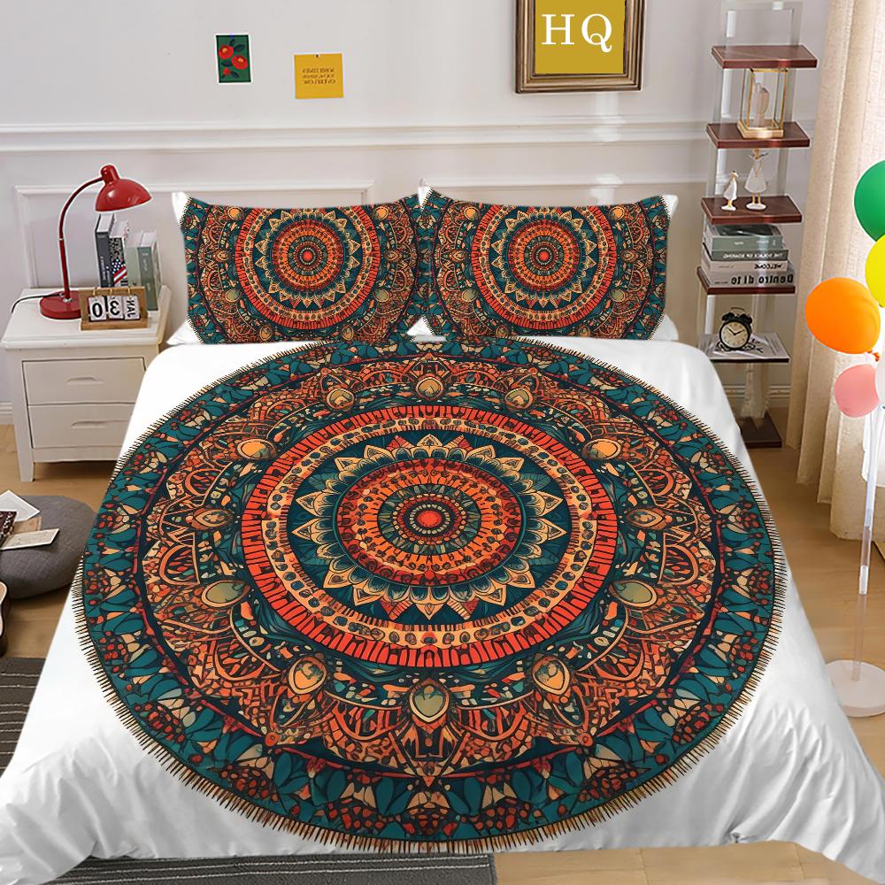 Set de huse de cuvertură cu imprimare 3D Datura Set de pat de dimensiune completă Set de lenjerie de pat din poliester pentru bărbați Textile de casă de lux de lux