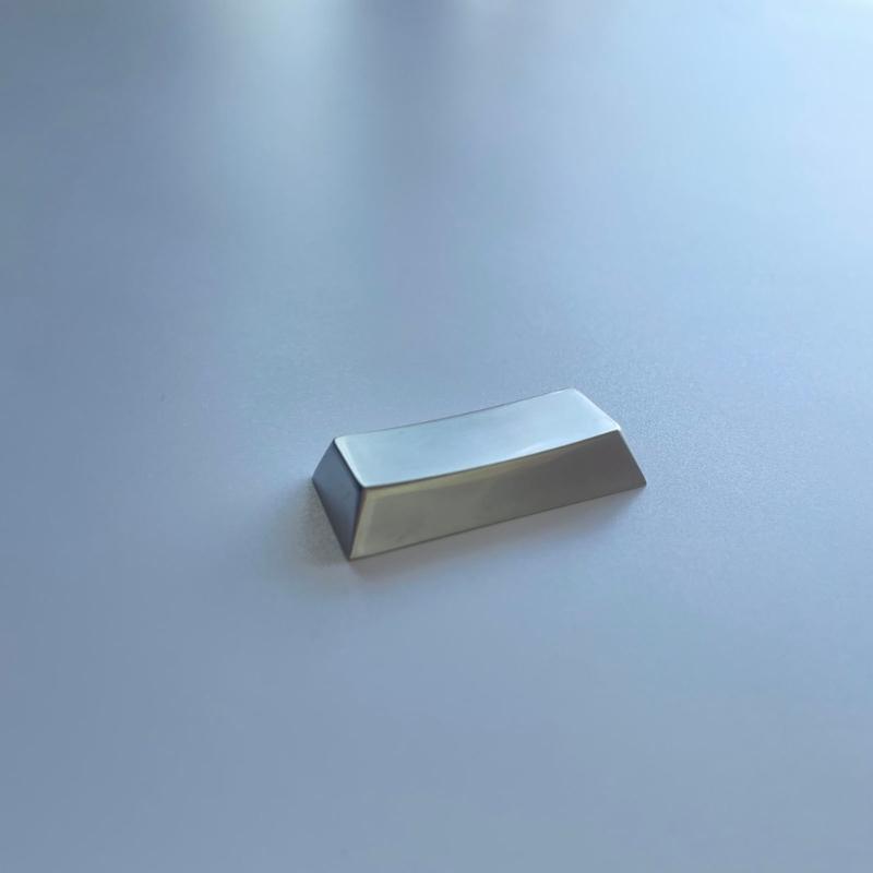 Original Height Zinc Alloy Keycap Silver Glossy 2.25U Keycap for Mechanical Keyboards Gamers and Programmers