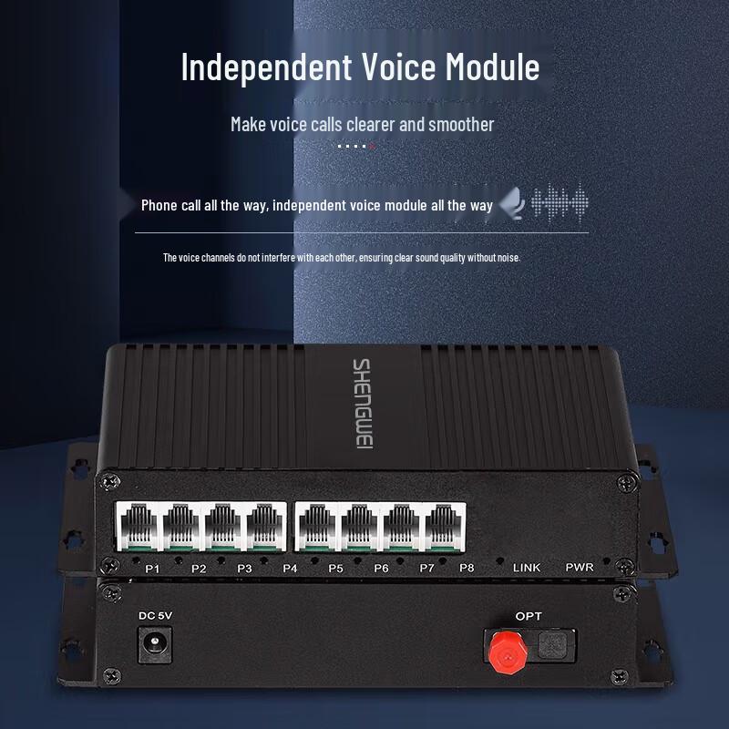Shengwei 8-Channel Digital PCM Voice Telephone Optical Terminal Unit