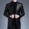 Sheepskin suit men's autumn new solid color lapel sheepskin jacket men's genuine leather suit