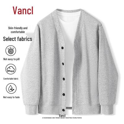 VANCL Men's Casual V-Neck Cardigan Sweatshirt
