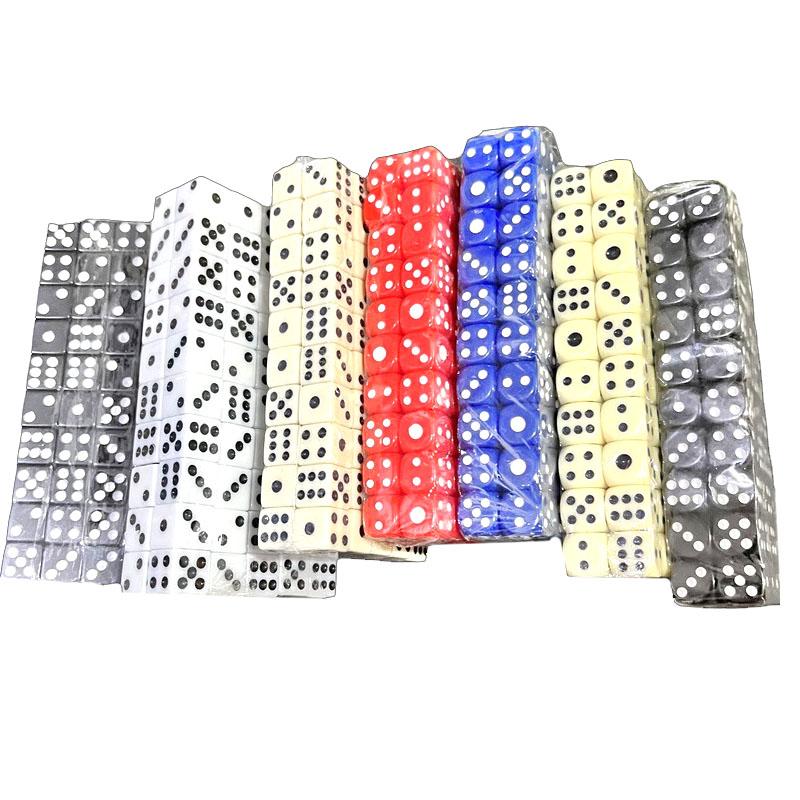 100 Piece 10Mm Acrylic Square Point Dice Puzzle Gaming 6 Sided Dice Diy Game Accessory Decider Birthday Parties Blackwhite Cube