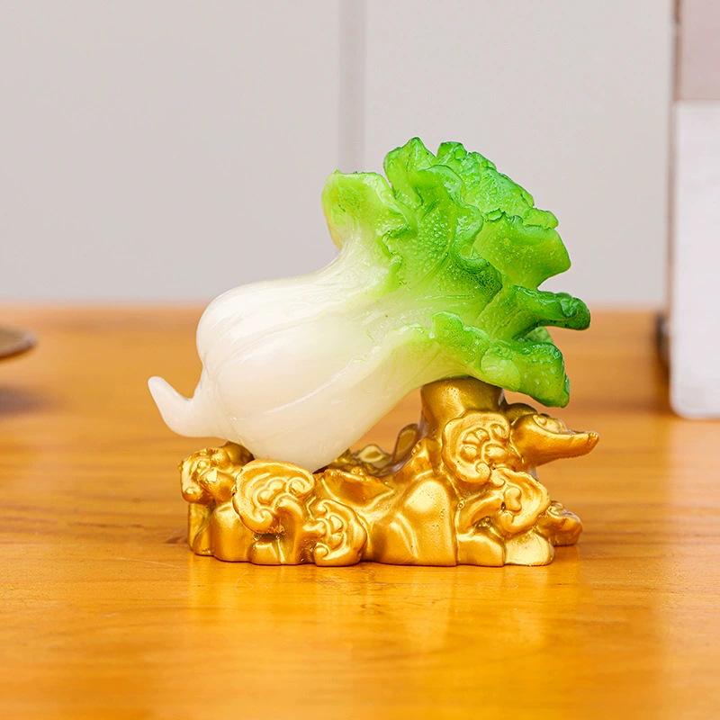 Fortune Cabbage Resin Ornament for Home and Car Decoration - Creative Gift