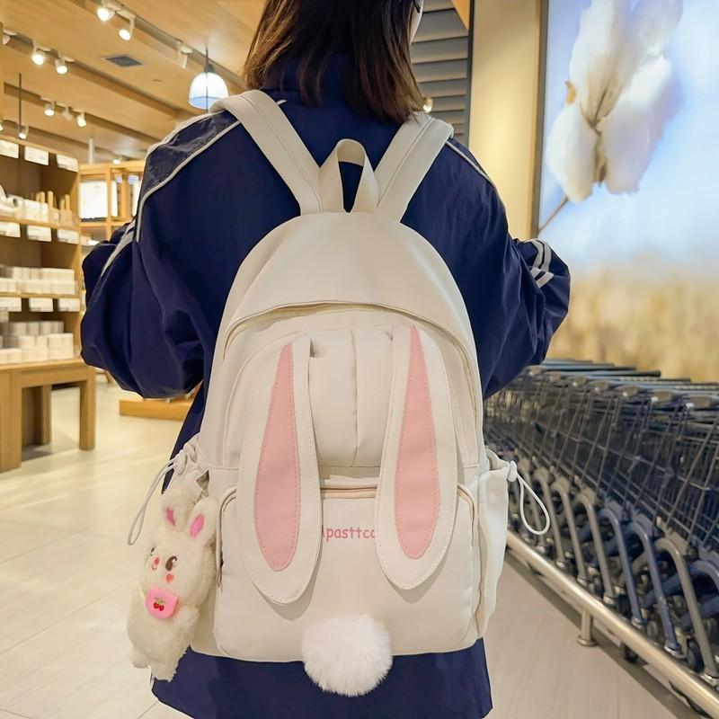 Student Schoolbag Girl's Cute Rabbit Ears Backpack Large Capacity Backpack