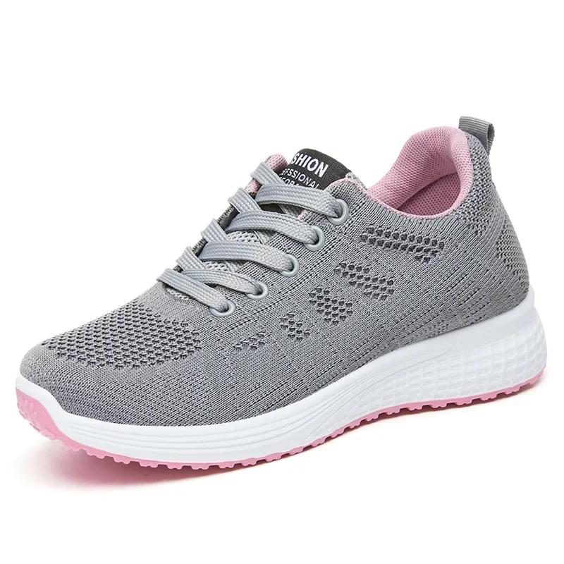 Women Casual Shoes Fashion Breathable Walking Mesh Flat Shoes Sneakers Women  Vulcanized Shoes White Female Footwear
