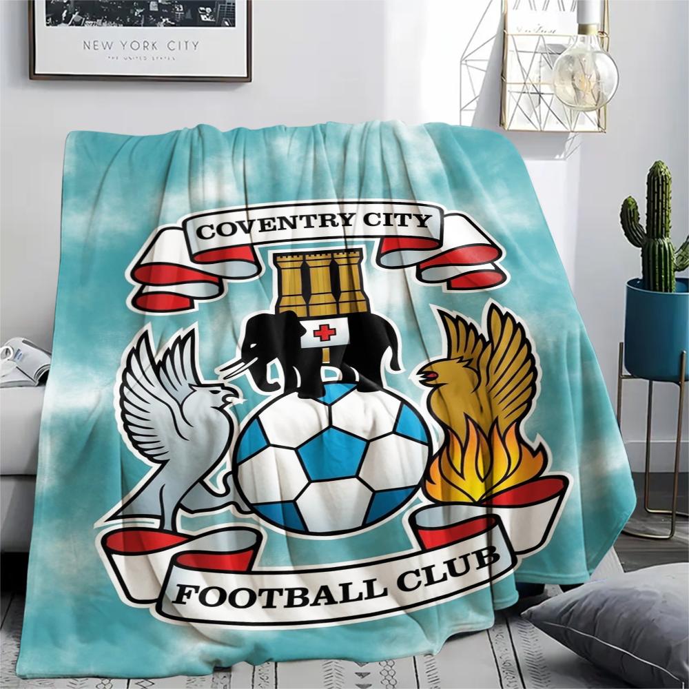 1PC Coventry City FC Print Flannel Blanket, High Quality Comfortable for All Seasons, Home Decor, Warmth and Comfort, Perfect for Christmas Gifts