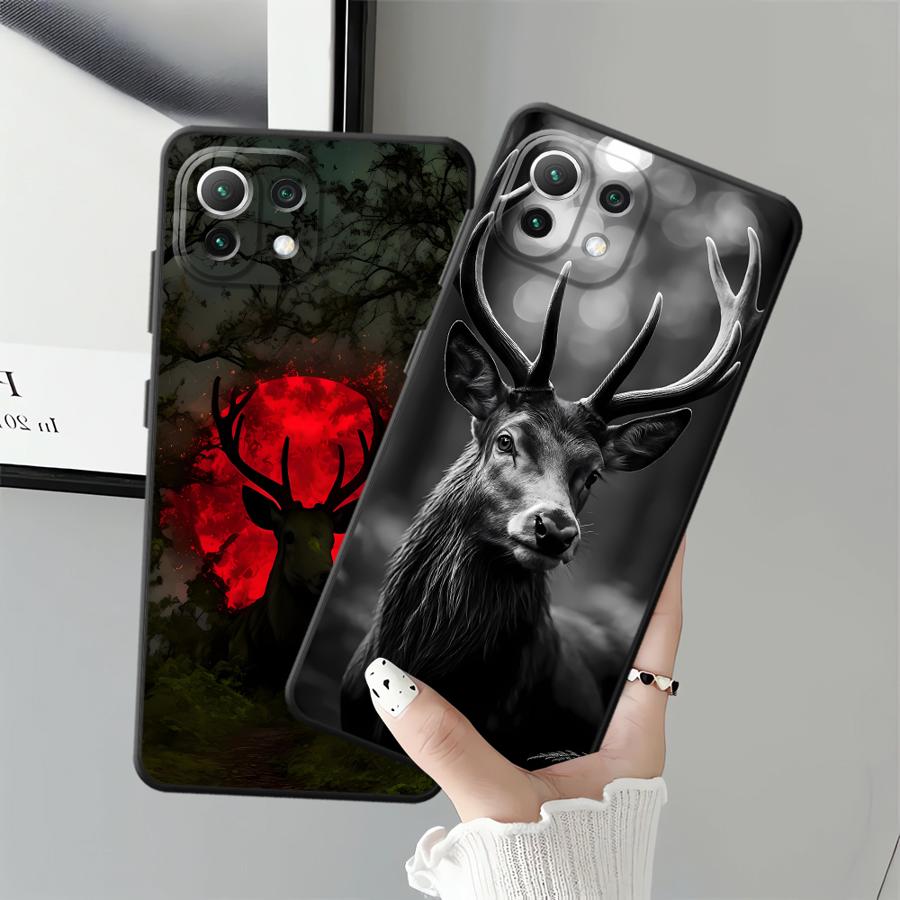 Dark Patterned Deer Funda Phone Cover Case for Xiaomi Mi 12 11 12T Pro 14 12X 10T 13 Lite 11T