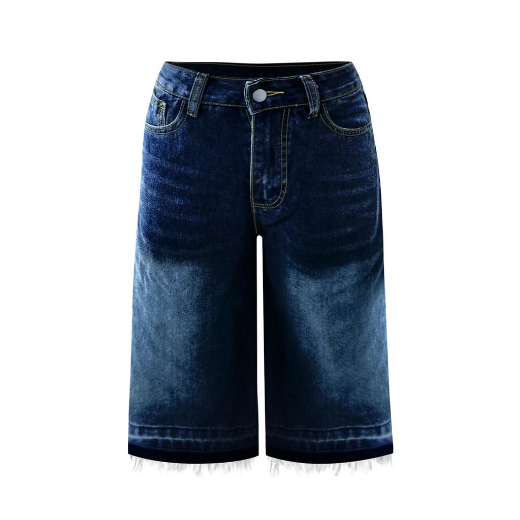 Women's Retro Loose High Waist Casual Fashion Denim Midi Pants