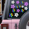 14Pcs 2D Flat Cherry Blossom Stickers, Waterproof Sakura Floral Decals, Universal DIY Decor for Car Motorcycle Helmet