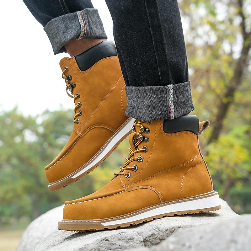 Fashion Classic Safety Boots  Casual Walking Comfortable Mens Work Boots Anti Smashing Anti Piercing Steel Toe Safety Shoes