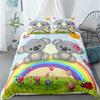 Cartoon Koala Bedding Set Boys Girls Twin Queen Size Duvet Cover Pillowcase Bed Kids Adult Fashion Home Textileextile