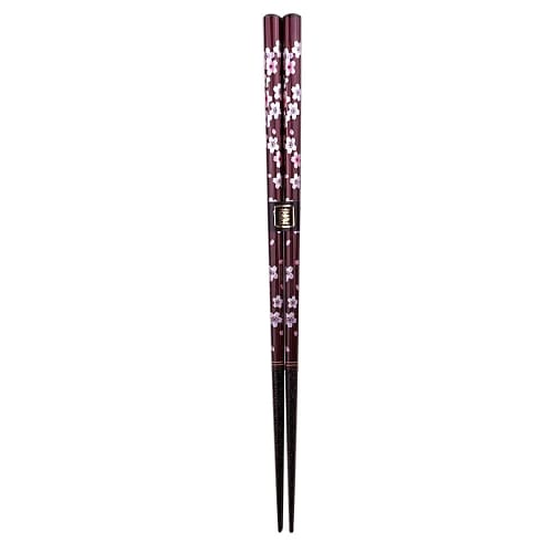 Chopsticks, "Wasai Hana Chirashi" (Wasai Hana Chirashi), Red, Dishwasher-Safe, Comes with Designed Paulownia Wood Box and Gift Wrapping, Perfect for M