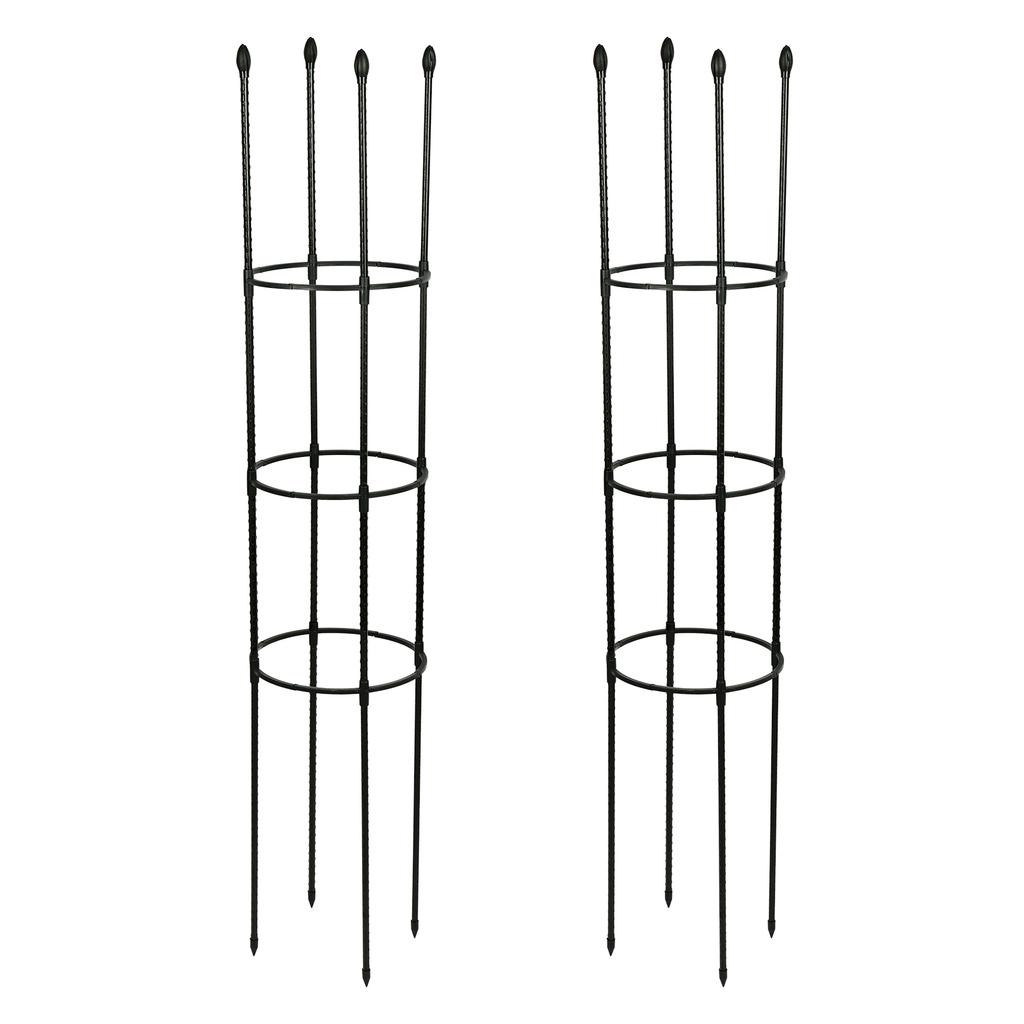 2 Set Rose Support Frame Multifunction Detachable Plastic Coated Steel Climbing Plants Support for Roses Flowers Vine