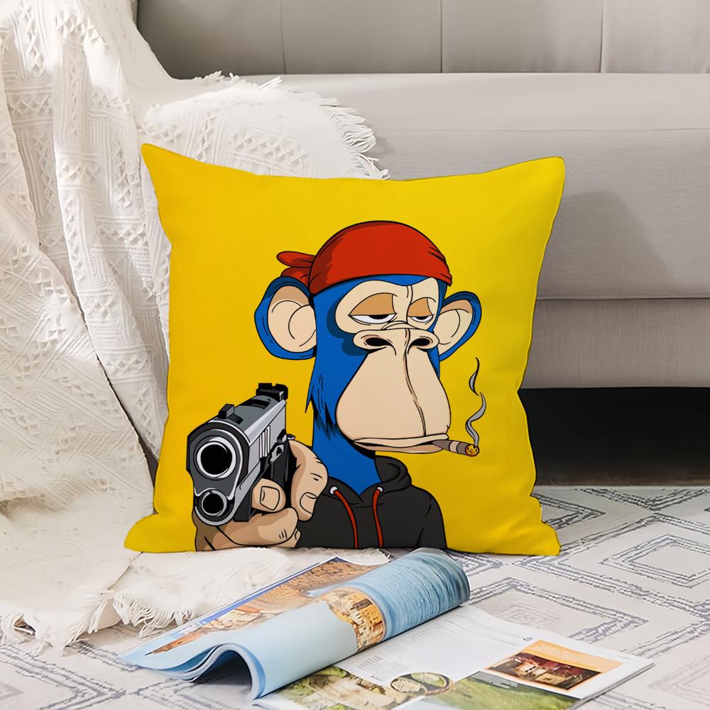 B-Bored Ape ART Pillow Case Office Cushions Suitable For Sofa Car Decorative Cushion Cover
