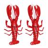 Pack de 2 Langostas Rojas Realistas Decoraciones Accesorio de Fiesta Para Fiestas Temáticas Oceánicas y Centros de Mesa